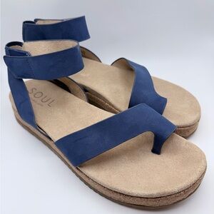 SOUL Naturalizer Blue Divina Platform Sandals - Size 9